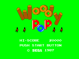 Woody Pop title screen for Sega Mark III
